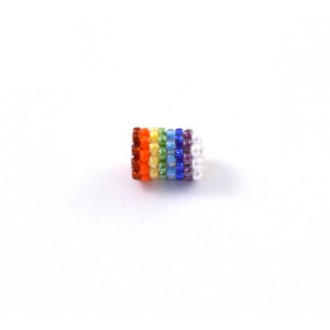 Hand made multi- color 9x6mm bead